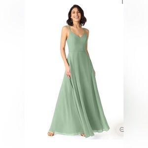 Azazie Janine in matcha green size 6 bridesmaids dress
